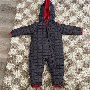 Snozu Black and Red Quilted Kids Footie